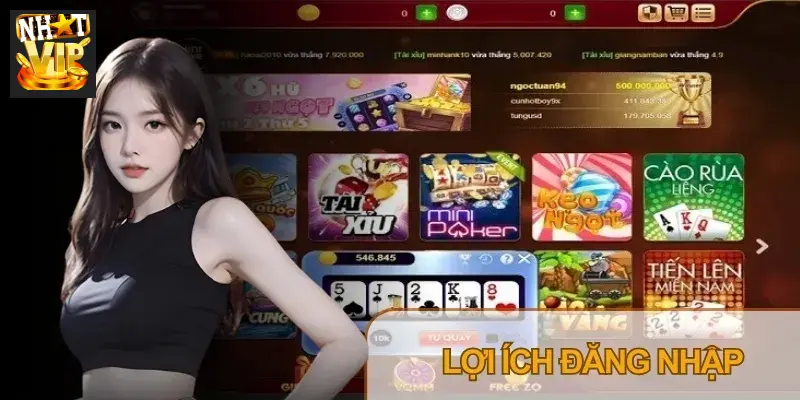Giao diện sảnh chờ sau khi đăng nhập Nhatvip thành công