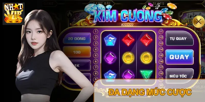 Giao diện Mini game Kim Cương Nhatvip với các lựa chọn dòng cược đa dạng